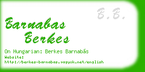 barnabas berkes business card